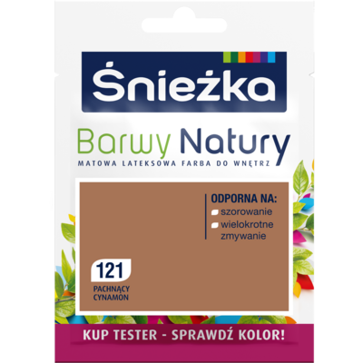 Farba lateksowa Barwy Natury TESTER pachnący cynamon 121 25 ml Śnieżka