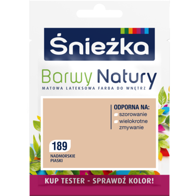 Farba lateksowa Barwy Natury TESTER nadmorskie piaski 189 25 ml Śnieżka