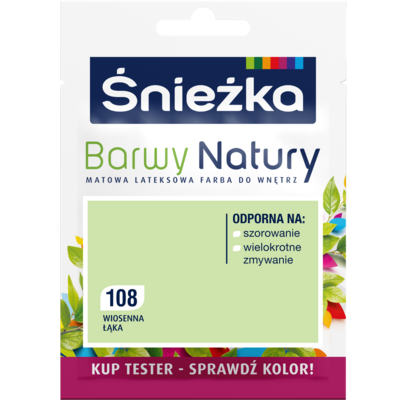 Farba lateksowa Barwy Natury TESTER wiosenna łąka 108 25 ml Śnieżka