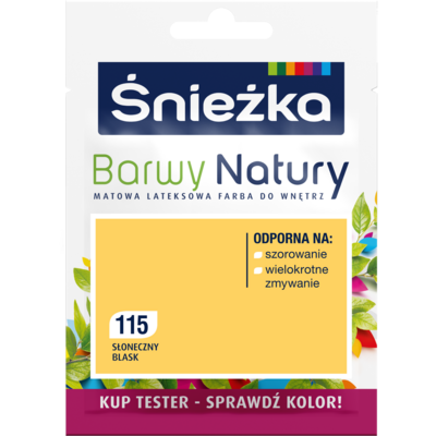 Farba lateksowa Barwy Natury TESTER słoneczny blask 115 25 ml Śnieżka