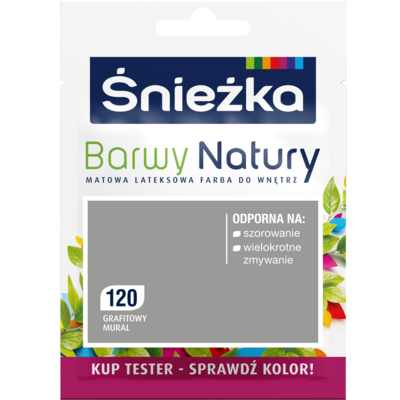 Farba lateksowa Barwy Natury TESTER grafitowy mural 120 25 ml Śnieżka