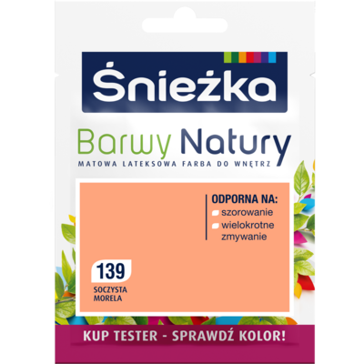 Farba lateksowa Barwy Natury TESTER soczysta morela 139 25 ml Śnieżka