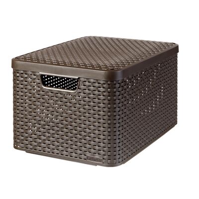 Koszyk z pokrywką Rattan Style 30 l kremowy CURVER