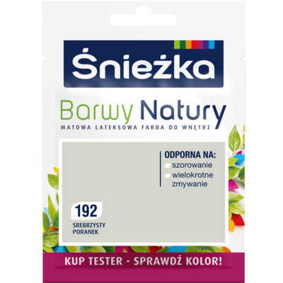 Farba lateksowa Barwy Natury TESTER srebrzysty poranek 192 25 ml Śnieżka