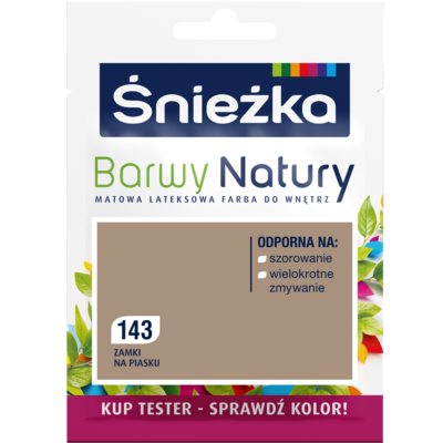 Farba lateksowa Barwy Natury TESTER zamki na piasku 143 25 ml Śnieżka