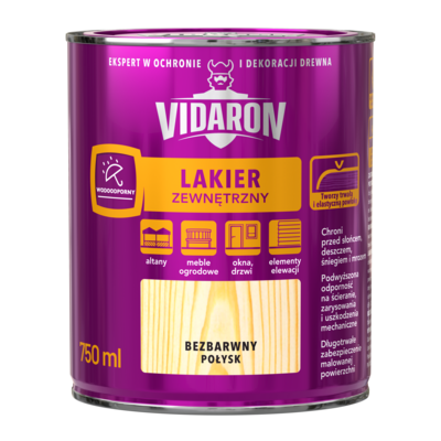 Lakier zewnętrzny bezbarwny 0,75 l VIDARON