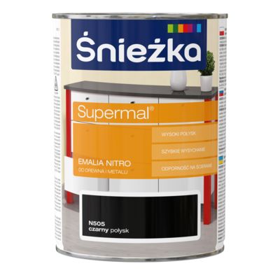 Supermal Emalia Nitro czarny N505 0,8 l Śnieżka