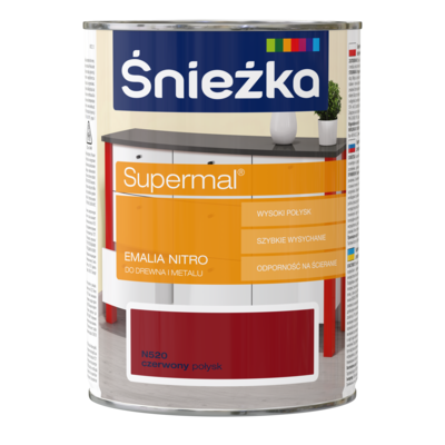 Supermal Emalia Nitro czerwony N520 0,8 l Śnieżka
