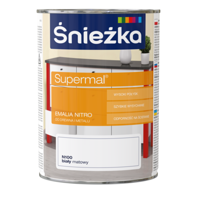 Supermal Emalia Nitro matowa biały N100 0,8 l Śnieżka