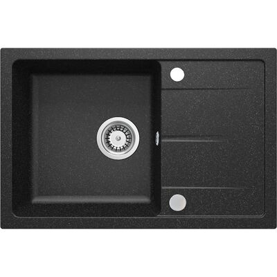 Zlewozmywak LEDA grafitowy granit 1K Z/O 670 x 440 x 164 mm 3,5