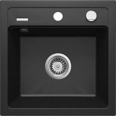 Zlewozmywak ZORBA grafit metalik granit 1K B/O 440 x 440 x 184 mm 3,5