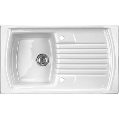 Zlewozmywak LUSITANO ceramiczny biały 1K Z/O 860 x 500 x 215 mm 3,5