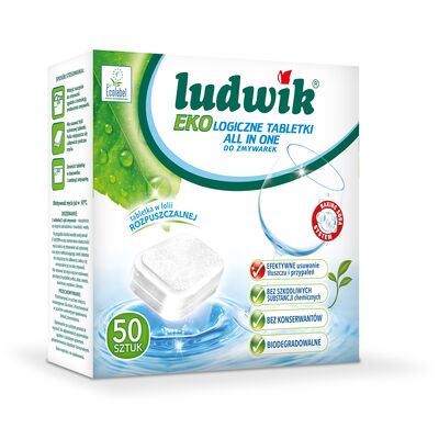 Ekologiczny tabletki all in one do zmywarek 50 szt. 900 g LUDWIK