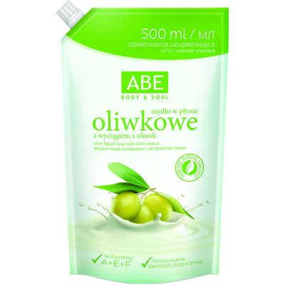 Mydło w płynie oliwkowe saszetka 500 ml ABE
