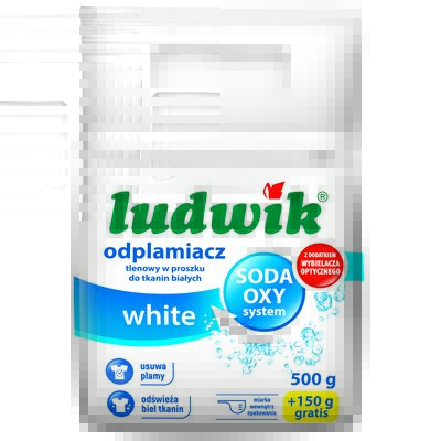 Odplamiacz tlenowy do tkanin białych 500g + 150g LUDWIK