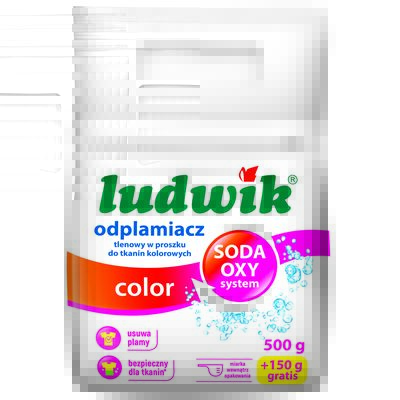 Odplamiacz tlenowy do tkanin kolorowych 500 g + 150 g LUDWIK