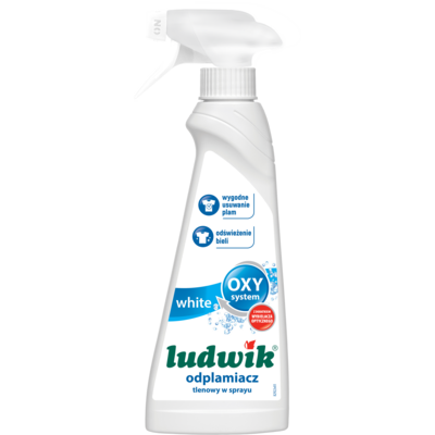 Odplamiacz tlenowy w piance do tkanin białych White 250 ml Ludwik