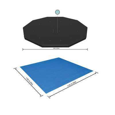 Zestaw pokrywa na basen 305 cm i mata pod basen 335 x 335 cm Bestway