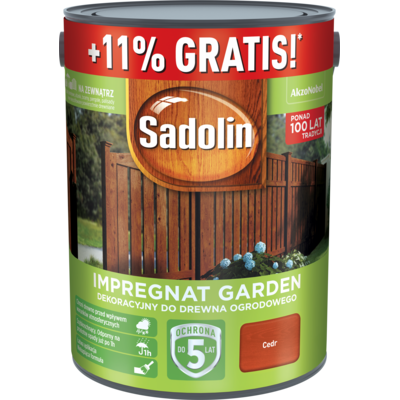 Impregnat dekoracyjny do drewna ogrodowego Sadolin Garden Cedr 5,55 l