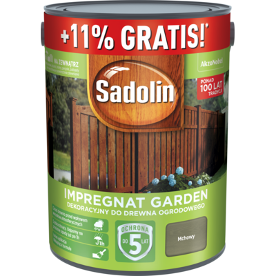 Impregnat dekoracyjny do drewna ogrodowego Sadolin Garden Mchowy 5,55 l
