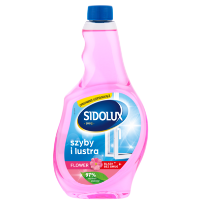 Płyn do mycia szyb flower zapas 500 ml SIDOLUX CRYSTAL