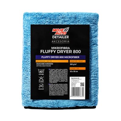 Ściereczka mikrofibra DETAILER FLUFFY DRYER 800g/m2 60 x 90 cm MOJE AUTO