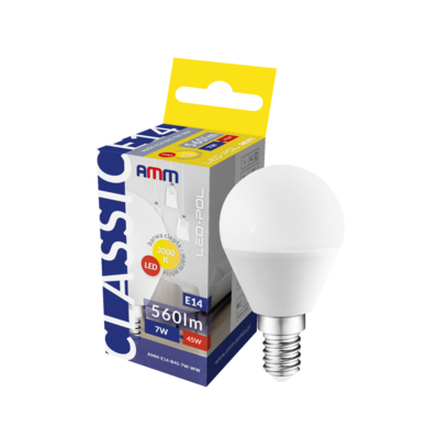 Żarówka LED AMM-E14-B45-7W-WW