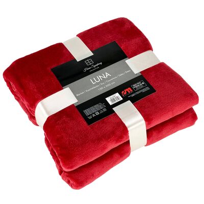 Koc LUNA 150 x 200 cm malinowy, microfibra flannel 240 g/m2