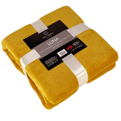 Koc LUNA 150 x 200 cm musztardowy