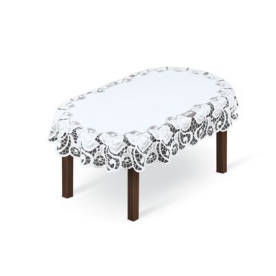 Obrus żakardowy owal 254261/140y 140 x 220 cm biały