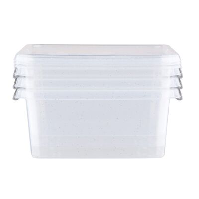 Komplet 3 pojemników do żywności kwadratowych 0,85 l Antibacterial