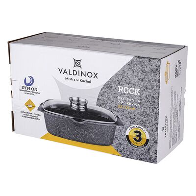 Brytfanna z pokrywą i dozownikiem oleju Rock 5,7 l Valdinox