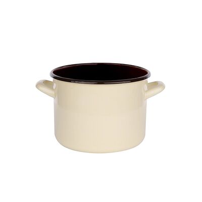 Garnek prosty 2,2 l śr. 16 cm wys. 12 cm krem/ciemny środek