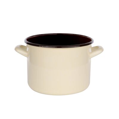 Garnek prosty 5,8 l śr. 22 cm wys. 16 cm krem/ciemny środek
