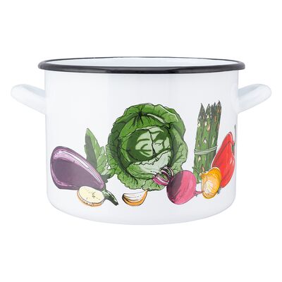 Garnek prosty 5,8 l śr. 22 cm wys. 16 cm dek. warzywa