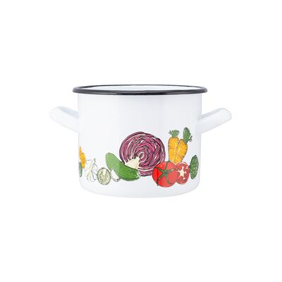 Garnek prosty 3,3 l śr. 18 cm wys. 14 cm dek. warzywa