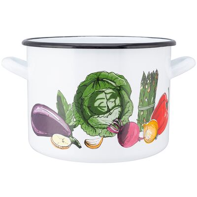 Garnek prosty 7,5 l śr. 24 cm wys. 17 cm dek. warzywa
