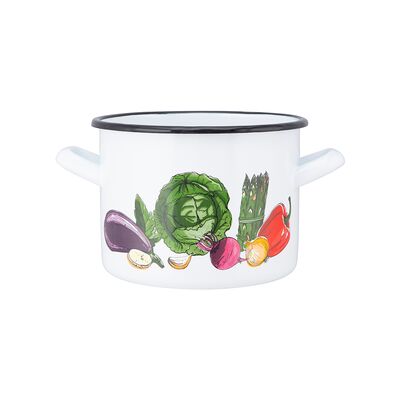 Garnek prosty 1,5 l śr. 14 cm wys. 11 cm dek. warzywa
