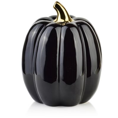 Figurka ceramiczna dynia HTC9321 13 x 3 x 16,5 cm czarna