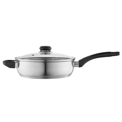 Patelnia nierdzewna 2,8 l 24 cm z pokrywą szklaną EMILIO
