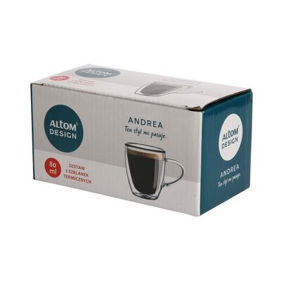 Zestaw 2 filiżanek termicznych Andrea 80 ml