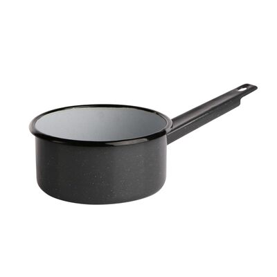 Rondel emaliowany z trzonkiem 1,0 l Śr.14 cm szary nakrapiany