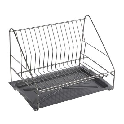 Suszarka do naczyń 1-poziomowa 35 cm SMART srebrna z tacką
