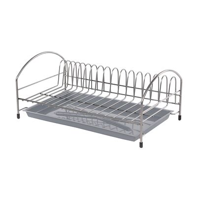 Suszarka do naczyń 1-poziomowa 40 cm z tacką 1G srebrna