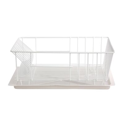 Suszarka zlewozmywakowa prostokąt 36 x 29 cm biała z tacką