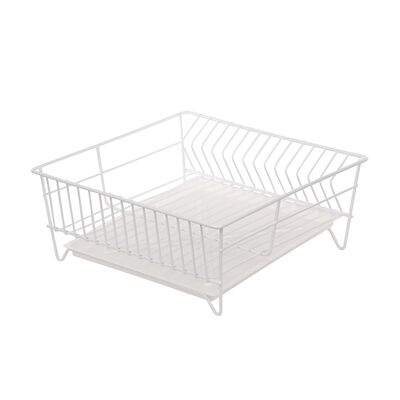 Suszarka zlewozmywakowa kwadrat 32 cm biała z tacką