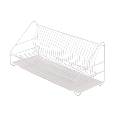 Suszarka do naczyń 1-poziomowa 60 cm biała z tacką