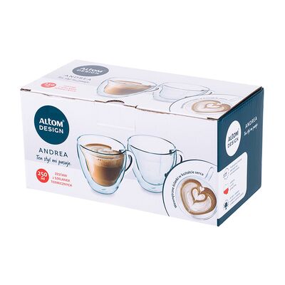 Komplet 2 kubków termicznych z sercem ANDREA 250 ml