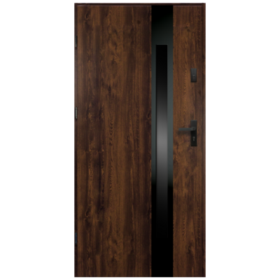 Drzwi zewnętrzne S68 Bonita black inox orzech 80P 2Z/012/07B